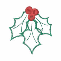 Stechpalme gesticktes Weihnachtshemd *TBA 12/10/08 Besticktes Polo Shirt