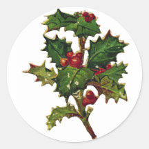 Stechpalmen-Entwurfs-Weihnachtsaufkleber KRW Vinta