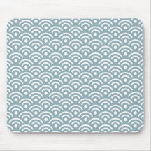 Steinbruch blaues Seigaiha Muster Mousepad