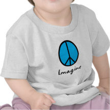 Stellen Sie sich BLAUES Friedenssymbol vor Shirts
