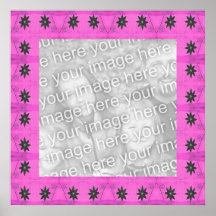 Stern-Blumenrosa-Fotorahmen Posterdruck