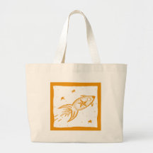 Stern Rocketship Orange - Einkaufstaschen