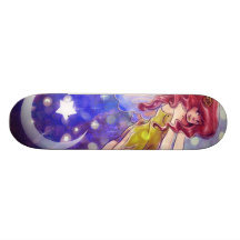Sterne und Mond-Fee Skateboardbrett
