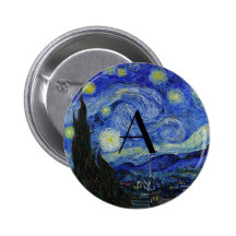 Sternenklare Nachtmonogramm Anstecknadelbutton