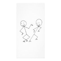 Stick Figures Dancing Photo Card Template