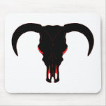 Stier-Schädel-Schwarzes und Rot Mousepad