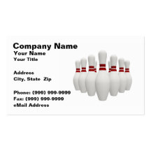 Stifte des Bowlings-3D (auf weißem BG) Visitenkarten Vorlage