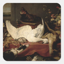Stillleben des Spiels und der Schalentiere Aufkleber