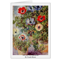 Stillleben mit Anemonen durch Claude Monet Grußkarten