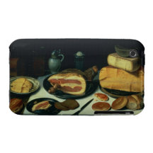 Stillleben mit einem Schinken (Öl auf Platte) iPhone 3 Cover