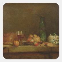 Stillleben mit einer Flasche Oliven, 1760 Quadratsticker