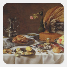 Stillleben mit einer Pfau-Torte, 1627 Sticker