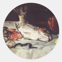 Stillleben mit Fischen - Edouard Manet Stickers