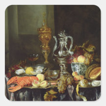 Stillleben mit Frucht und Schalentieren Sticker