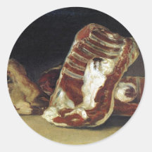 Stillleben mit Rippen-, Steak- und Lammkopf - Goya Sticker