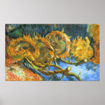 Stillleben mit vier Sonnenblumen (Van Gogh) Posterdrucke