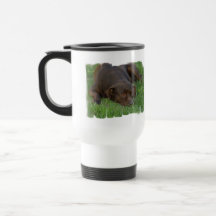 Stillstehender Schokoladen-Labrador-Reise-Becher Kaffeetasse