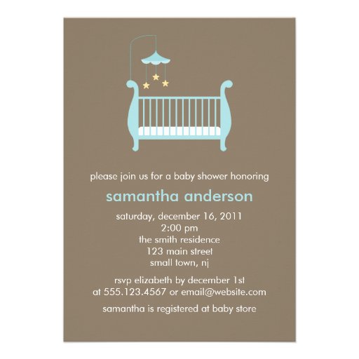 Stilvolle Krippen-Babyparty-Einladungen {blau}