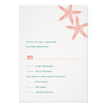 Stilvolle Starfish, die RSVP/Response Karten Weddi Ankündigung