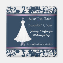 Stilvoller BrautkleiderSave the Date Magnet Kühlschrankmagnete