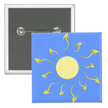Stilvoller heller gelber Sun-Entwurf Button