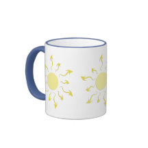 Stilvoller heller gelber Sun-Entwurf Kaffeetasse