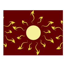 Stilvoller heller gelber Sun-Entwurf Postkarten