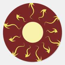 Stilvoller heller gelber Sun-Entwurf Stickers