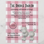 Stilvoller rosa u. weißer Hundesorgfalt-Flyer