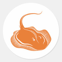 Stingray-Fische Runde Aufkleber