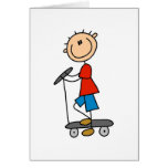 Stock-Junge auf Roller Grußkarten