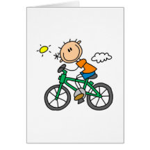 Stock-Jungen-Reitfahrrad Grußkarte