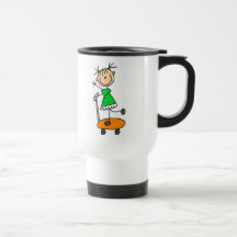 Stock-Mädchen-Skaten-Becher Kaffeetasse