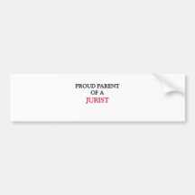 Stolzes Elternteil eines JURISTEN Autosticker