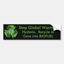 Stoppen Sie globale Erwärmungs-Hysterie recyceln A Autosticker