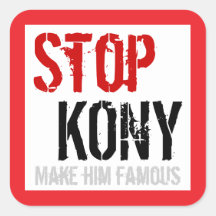 Stoppen Sie großen Kony quadratischen Aufkleber -