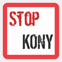 Stoppen Sie Kony quadratischen Aufkleber