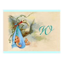 STORCH-BABY-DUSCHE 2 POSTKARTE