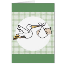 Storch-Baby-Lieferung Grußkarten