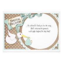 Storch-Babyparty-Jungen-Einladungs-Mitteilung