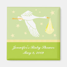 Storch-Babyparty-Magnet - Grün Kühlschrankmagnet