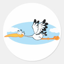 Storch-Maskottchen-Cartoon-Charakter Sticker