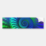 Stoßaufkleber-psychedelisches Fraktalblau terquois Autoaufkleber