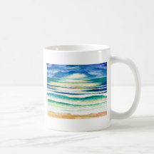 Strand-Brandungs-Ozean-Wellen-Strand-Dekor-Sonnena Teehaferl