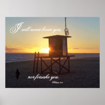 Strand-Leibwächter-Gott verlässt nie Plakat