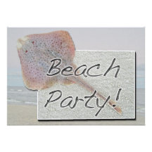 Strand-Party Einladung - kleine Skate