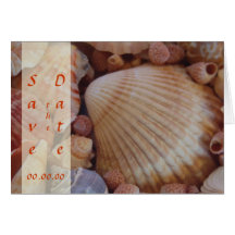 Strand-Save the Date - Meer von Seashells Grußkarte
