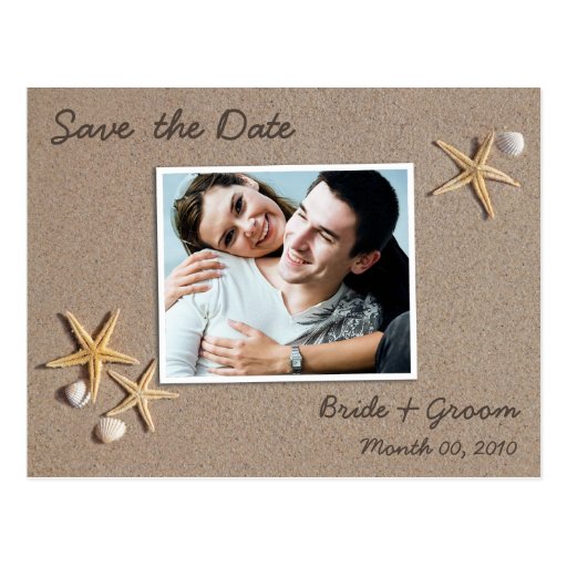 Strand-Thema-Save the Date Foto-Postkarten