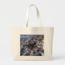 Strand u. Sport-Tasche mit Santorini Ansicht