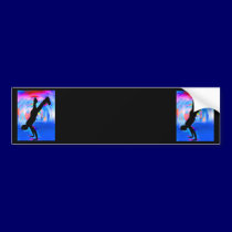 Straßen-Tanzen, Silhouette, Blues/Rottöne/rosa Sch autoaufkleber